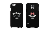 Beast Mode and Beauty Mode Black Matching Couple Phone Cases