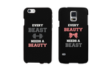 Every Beauty and Beast Black Matching Couple Phone Cases Gift cofr Couples