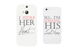 I Stole Her Heart, So I'm Stealing His Last Name Matching Couple White Phonecases (Set)
