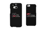 Mr. & Mrs. Bow Tie Matching Couple Black Phonecases (Set)