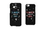 Summer Kind of Guy and Girl Black Matching Couple Phone Cases