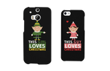 This Girl and Guy Love Christmas Black Matching Couple Phone Cases