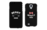 Beast Mode and Beauty Mode Black Matching Couple Phone Cases