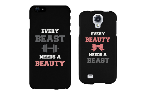 Every Beauty and Beast Black Matching Couple Phone Cases Gift cofr Couples