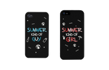 Summer Kind of Guy and Girl Black Matching Couple Phone Cases