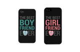 Best Girlfriend and Boyfriend Ever Black Matching Couple Phone Cases