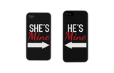 She's Mine and He's Mine Black Matching Couple Phone Cases Valentine's Day