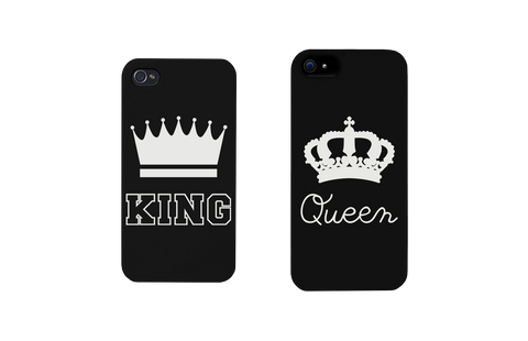 King and Queen Crown Matching Couple Phone Cases Gift for Couples