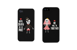 Skeleton Wedding Black Matching Couple Phone Cases Halloween Gifts