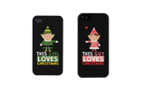 This Girl and Guy Love Christmas Black Matching Couple Phone Cases