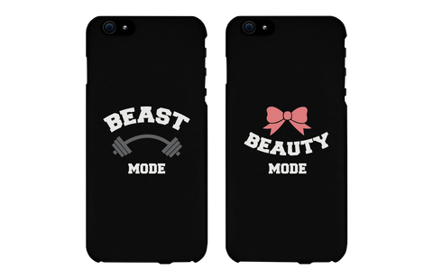 Beast Mode & Beauty Mode Matching Couple Black Phonecases (Set)