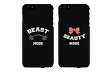 Beast Mode and Beauty Mode Black Matching Couple Phone Cases