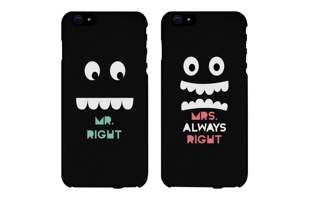 Mr. Right & Mrs. Always Right Matching Couple Black Phonecases (Set)