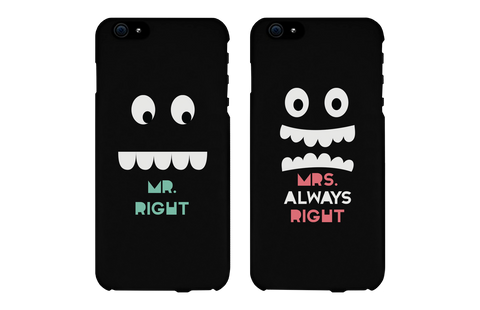 Mr. Right & Mrs. Always Right Matching Couple Black Phonecases (Set)