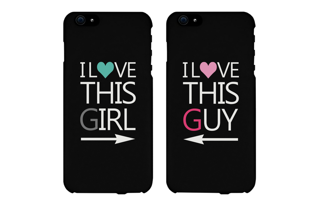 I Love This Girl & Guy Matching Couple Black Phonecases (Set)