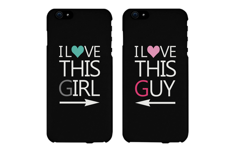 I Love This Girl & Guy Matching Couple Black Phonecases (Set)