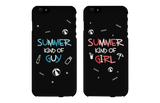 Summer Kind of Guy and Girl Black Matching Couple Phone Cases