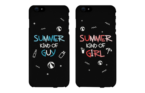 Summer Kind of Guy & Girl Matching Couple Black Phonecases (Set)