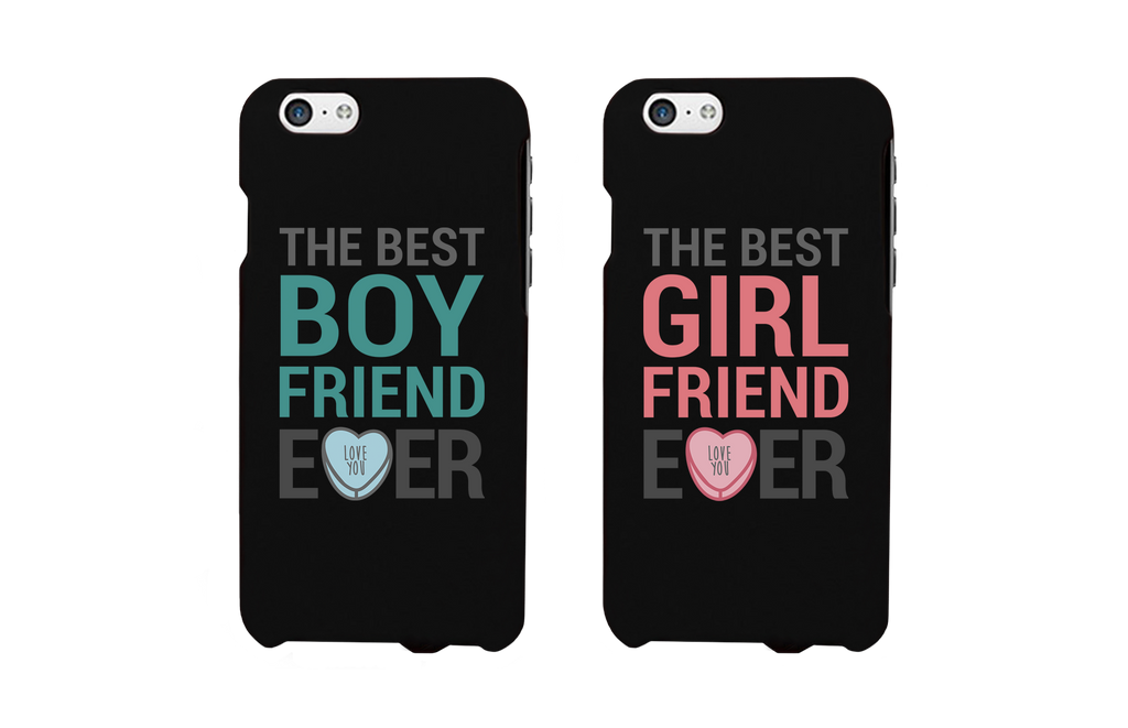 Best Girlfriend and Boyfriend Ever Black Matching Couple Phone Cases