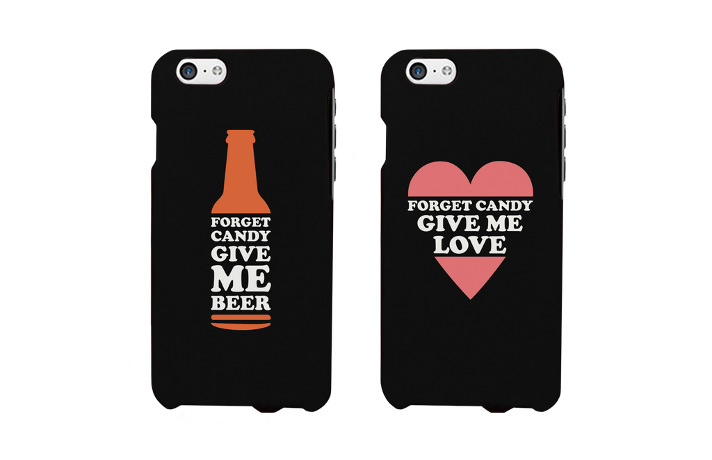 Forget Candy Give Me Beer and Love Couple Phone Cases Halloween Gifts