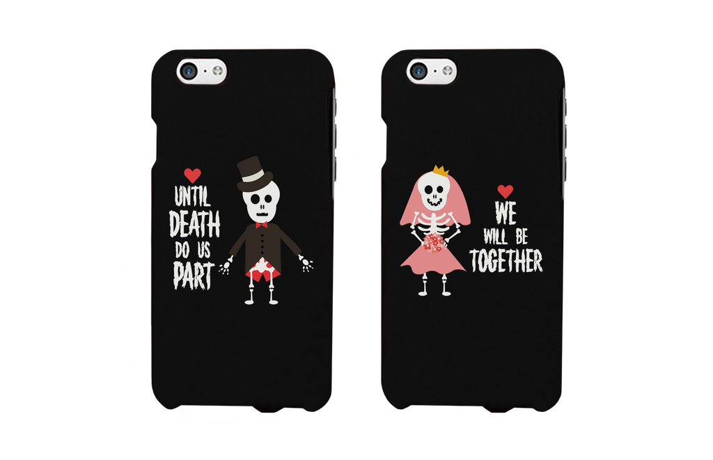 Until Death Do Us Part Skeleton Wedding Couple Phone Cases (Set)