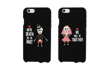 Skeleton Wedding Black Matching Couple Phone Cases Halloween Gifts