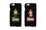 This Girl and Guy Love Christmas Black Matching Couple Phone Cases