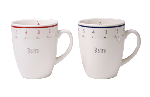 365 Bistro Red & Blue Matching Couple Mugs (Set)