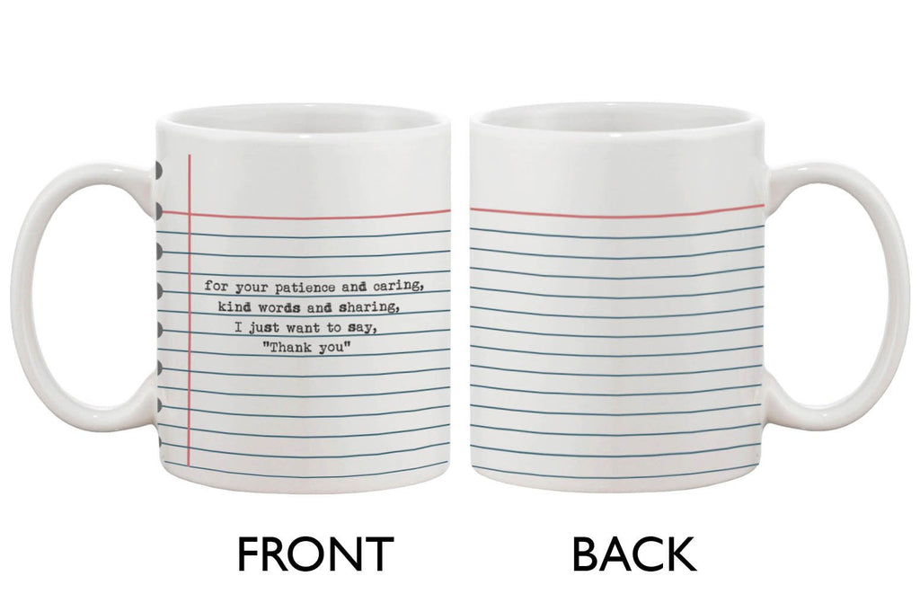 Funny Ceramic Coffee Mug With Bold Statement - Thank You, Teacher