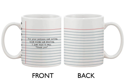 Funny Ceramic Coffee Mug With Bold Statement - Thank You, Teacher