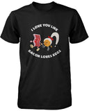 I Love You Like Bacon Loves Eggs Cute Women's Graphic T-shirt - Bacon Lovers