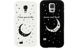 I Love You to the Moon and Back Matching Couple Black & White Phonecases (Set)