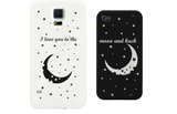 I Love You to the Moon and Back Matching Couple Black & White Phonecases (Set)