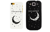 I Love You to the Moon and Back Matching Couple Black & White Phonecases (Set)