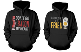 Funny Bacon and Egg Couple Hoodies Funny Matching Outfit for Couples