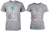 I Love This Girl & Guy Matching Couple Shirts in Grey (Set)