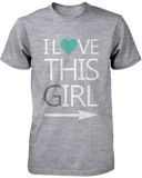 I Love This Girl & Guy Matching Couple Shirts in Grey (Set)