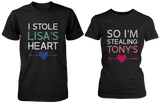 [custom] I Stole Her Heart So I'm Stealing Heart Matching Couple Shirts (Set)