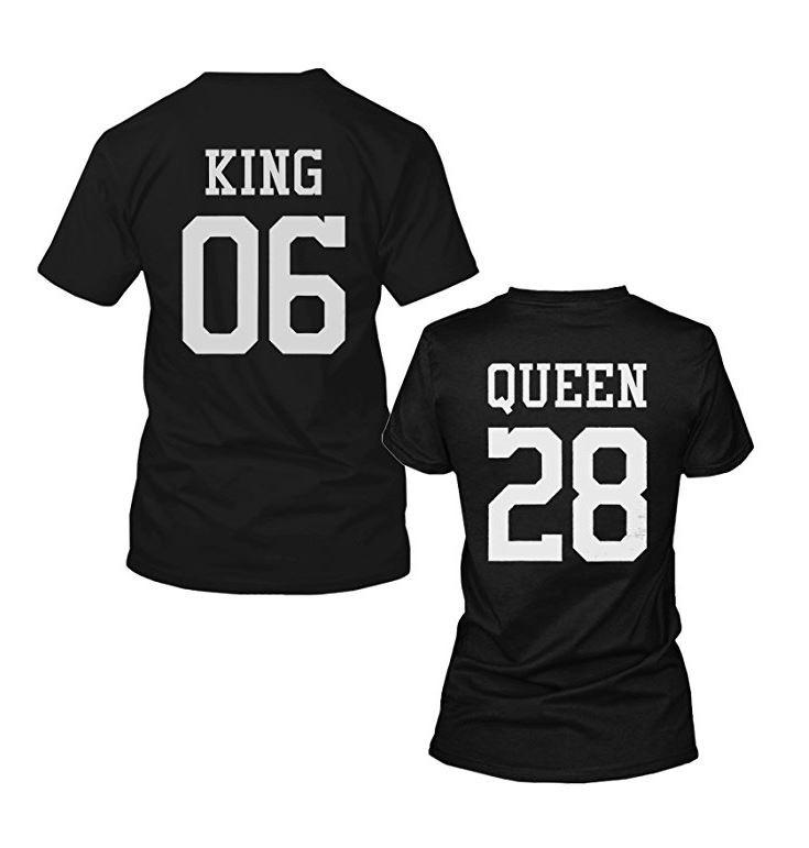 King and Queen Custom Number Matching T-shirts Personal Year Or Meaningful Number