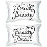 His and Hers Pillowcases - Every Beauty Needs a Beast Matching Pillow Cover