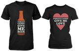 Forget Candy Give Me Beer & Love Matching Couple Shirts (Set)