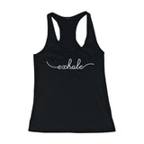 Inhale and Exhale Friendship Black Matching Tank Tops Cute BFF Tanks