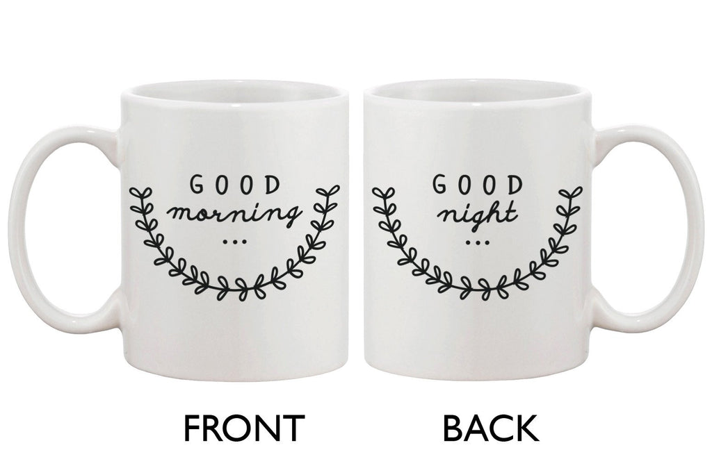 Cute Ceramic Coffee Mug - Good Morning Good Night 11oz Coffee Mug Cup