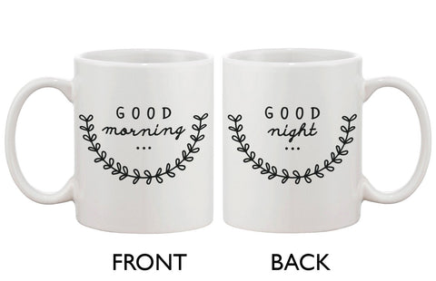 Cute Ceramic Coffee Mug - Good Morning Good Night 11oz Coffee Mug Cup