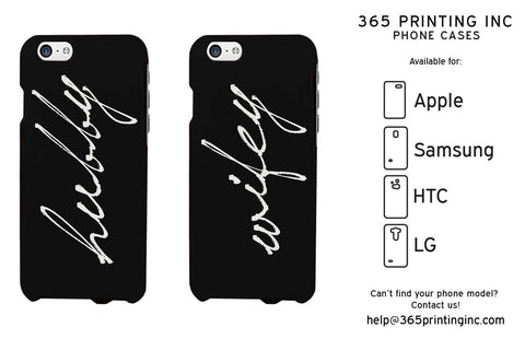 Hubby and Wifey Black Phone Case for iPhone, Galaxy S, One M8, G3