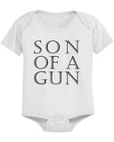 Daddy and Baby Matching White T-Shirt / Bodysuit Combo - Gun and Son of A Gun