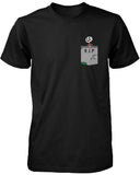 Skeleton with RIP Gravestone Pocket Print Men's T-Shirt Halloween Graphic Tees