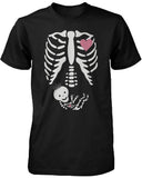 Halloween Pregnant Skeleton Princess Baby X-Ray T-shirt Maternity Themed
