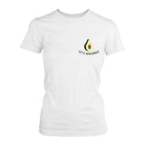 Let's Avocuddle Pocket Print Women's White Shirt Back To School
