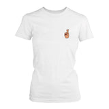 Cross Finger Pocket T-shirt Back To School Tee Ladies Cute Shirt